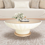 Michael Amini La Rachelle Round Scalloped Cocktail Table - Home Elegance USA