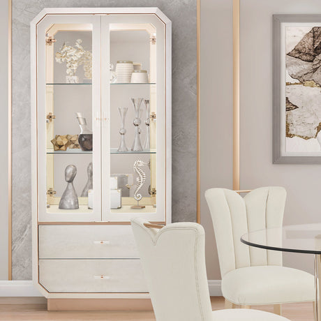 Aico Furniture - La Rachelle Display Cabinet In Medium Champagne - 9034209-136