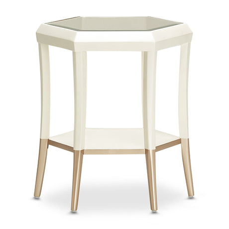 Aico Furniture - La Rachelle Hexagon Accent Table In Medium Champagne - 9034222-136