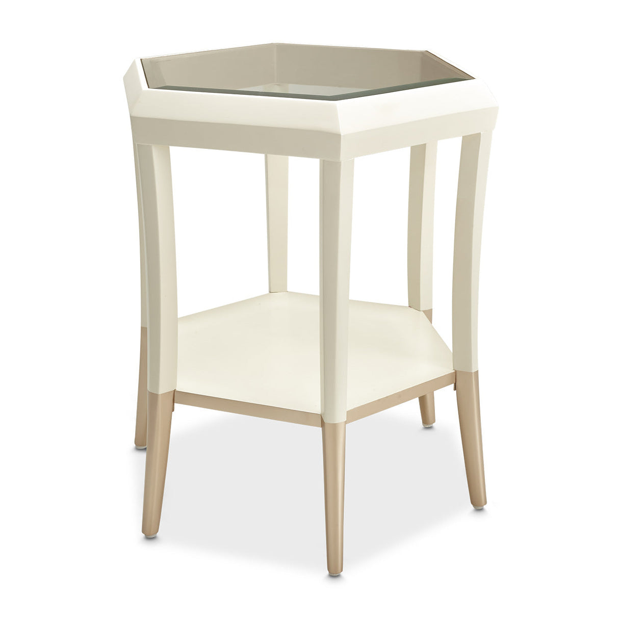 Aico Furniture - La Rachelle Hexagon Accent Table In Medium Champagne - 9034222-136