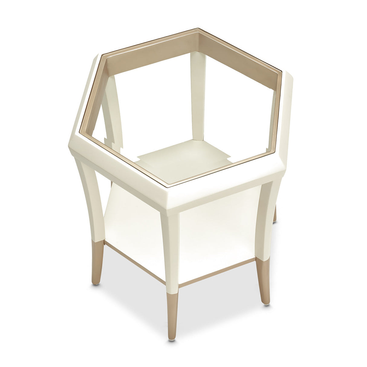 Aico Furniture - La Rachelle Hexagon Accent Table In Medium Champagne - 9034222-136
