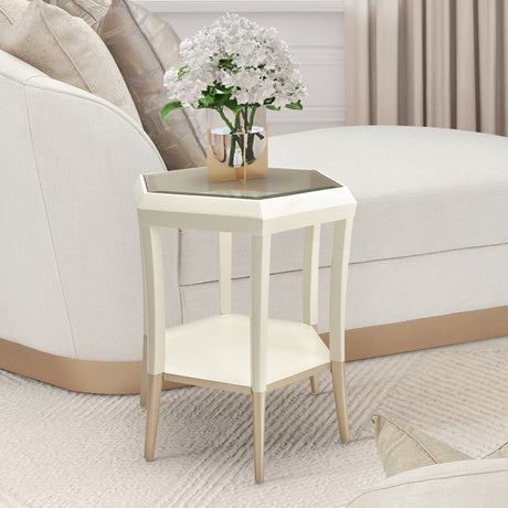 Aico Furniture - La Rachelle Hexagon Accent Table In Medium Champagne - 9034222-136