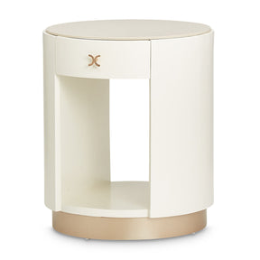 La Rachelle Round End Table W/ Marble Top In Medium Champagne - 9034224-136 - Aico Furniture