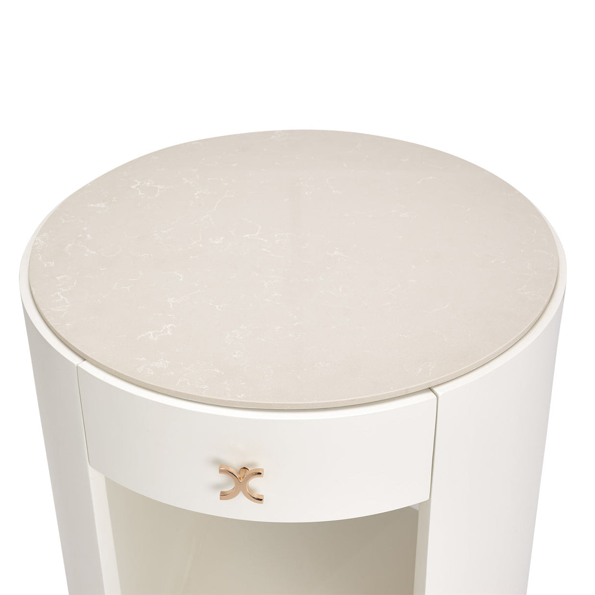 Aico Furniture - La Rachelle Round End Table W/ Marble Top In Medium Champagne - 9034224-136