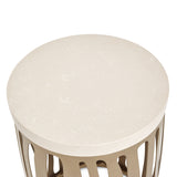 Aico Furniture - La Rachelle Round Chair Side Table W/Metal Base In Medium Champagne - 9034226-822