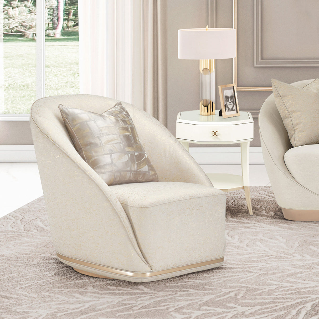 Michael Amini La Rachelle Swivel Chair - Home Elegance USA