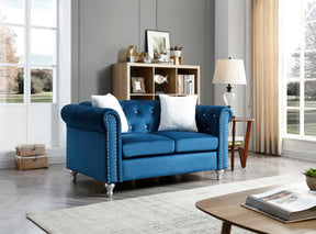 Raisa G861A-L Loveseat , NAVY BLUE