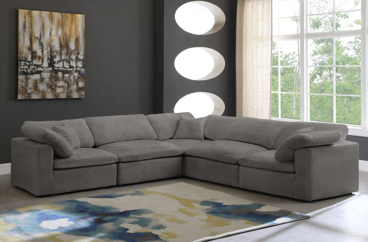 Cozy - Modular Sectional Cloud - Grey - Fabric - Modern & Contemporary - 634Grey - Sec5C - Home Elegance USA - 2