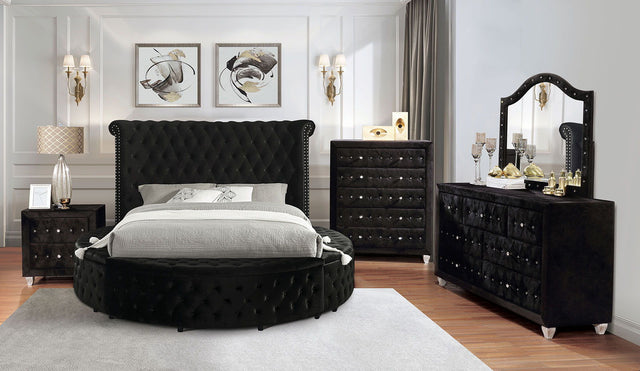 Sansom - 5 Piece Queen Bedroom Set With Chest - Black - Home Elegance USA