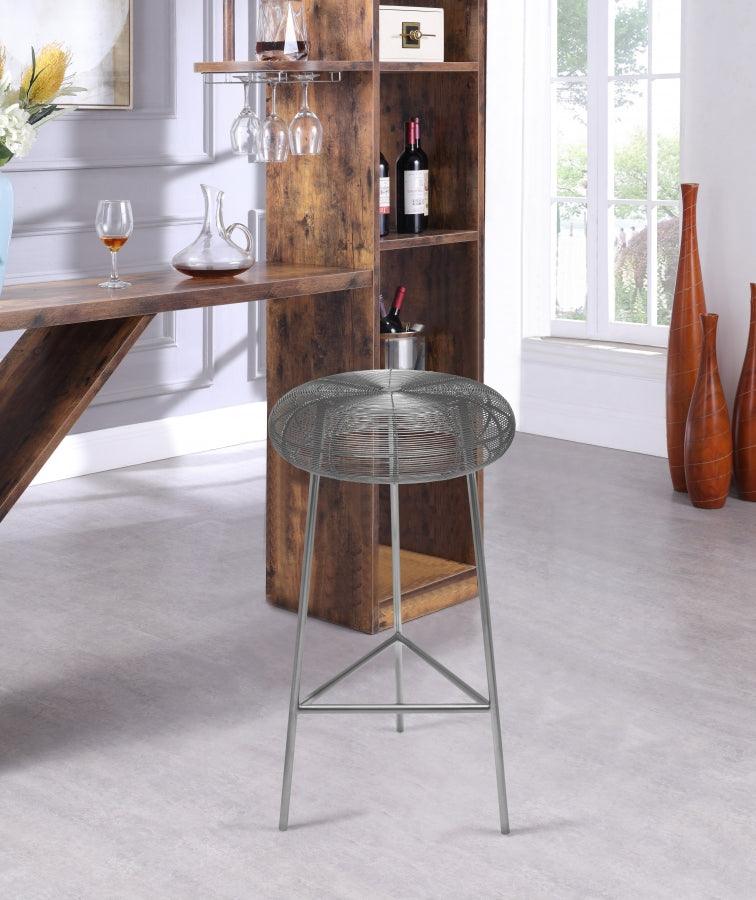 Meridian Furniture - Tuscany Bar Stool Set Of 2 In Silver - 964Silver