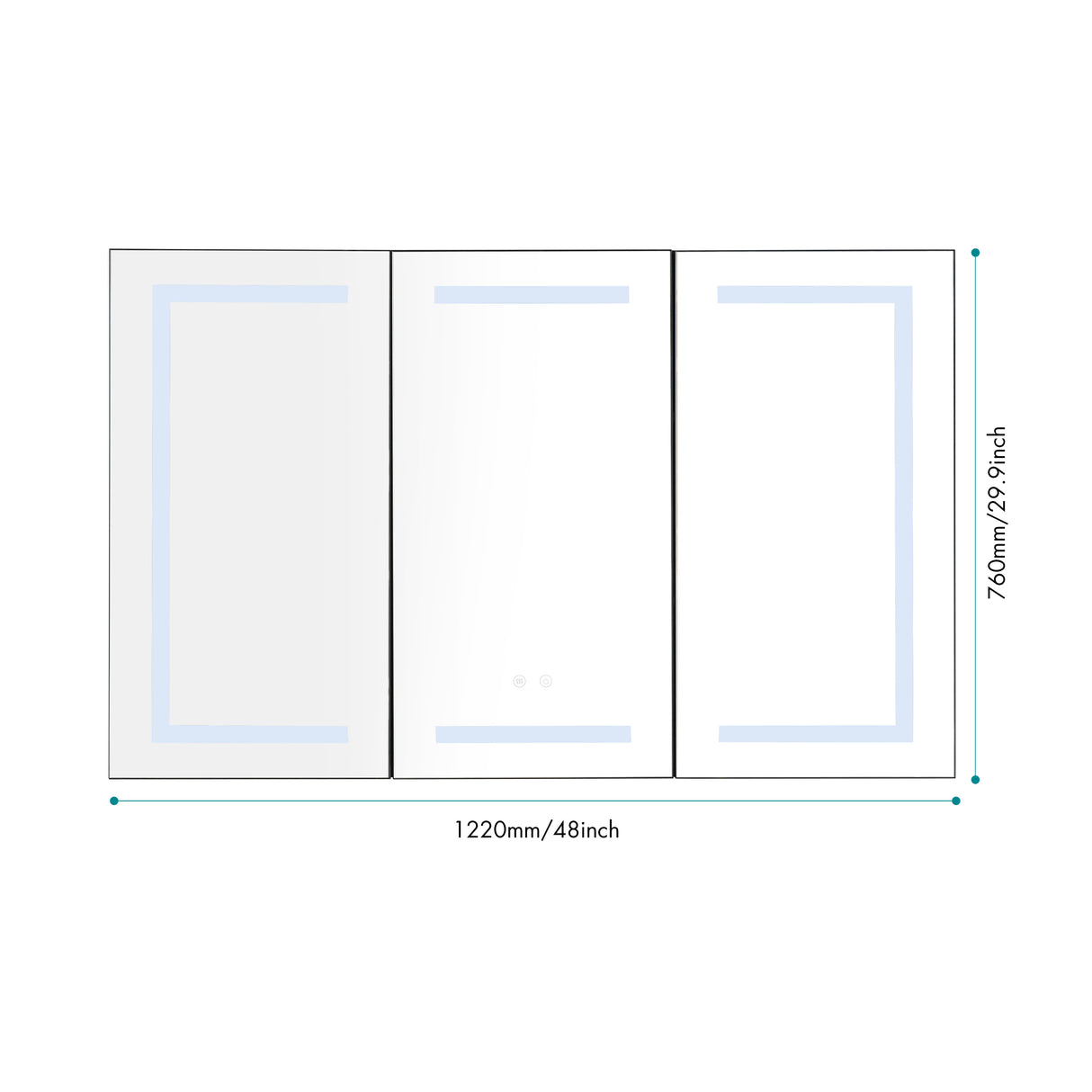 LED Mirror Medicine Cabinet with Lights, Dimmer, Defogger, Clock, Temp Display