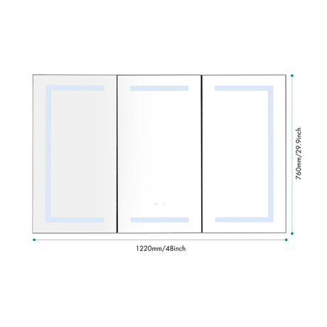 LED Mirror Medicine Cabinet with Lights, Dimmer, Defogger, Clock, Temp Display