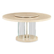 Laguna Round Dining Table W-Lazy Susan In Washed Oak - 9083001-129 - Aico Furniture