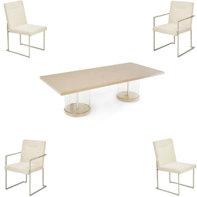 Laguna 5-Piece Rectangular Dining Table Set Washed Oak — AICO Furniture