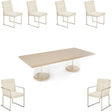 Laguna 7-Piece Rectangular Dining Table Set Washed Oak — AICO Furniture