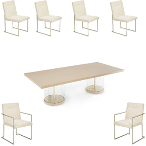 Laguna 7-Piece Rectangular Dining Table Set Washed Oak — AICO Furniture