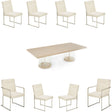 Laguna 9-Piece Rectangular Dining Table Set Washed Oak — AICO Furniture