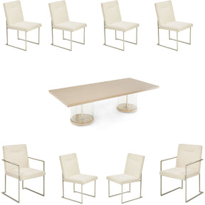 Laguna 9-Piece Rectangular Dining Table Set Washed Oak — AICO Furniture