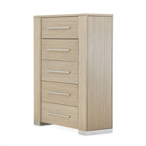 Laguna Ridge 5 Drawer Chest in Washed Oak with Hidden Storage – Aico Furniture