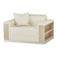 Laguna Ridge Chair and a Half in Champagne with Brushed Platinum Base – Aico Furniture