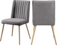 Eleanor Linen Dining Chair Set Of 2 In Grey - 932Grey-C | Meridian