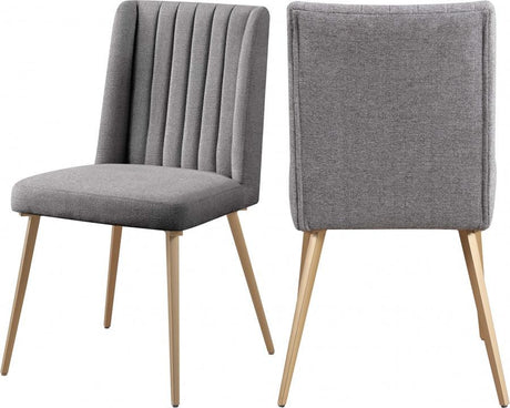 Meridian Furniture - Eleanor Linen Dining Chair Set Of 2 In Grey - 932Grey-C