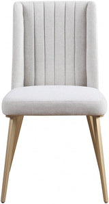 Meridian Furniture - Eleanor Linen Dining Chair Set Of 2 In Cream - 932Cream-C