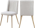 Eleanor Linen Dining Chair Set Of 2 In Cream - 932Cream-C | Meridian