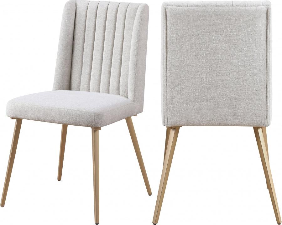 Meridian Furniture - Eleanor Linen Dining Chair Set Of 2 In Cream - 932Cream-C