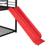 Twin Over Twin Metal Bunk Bed ,Metal Housebed With Slide,Three Colors Available.(Black with Red Slide)(OLD SKU :LP000095AAJ) - Home Elegance USA