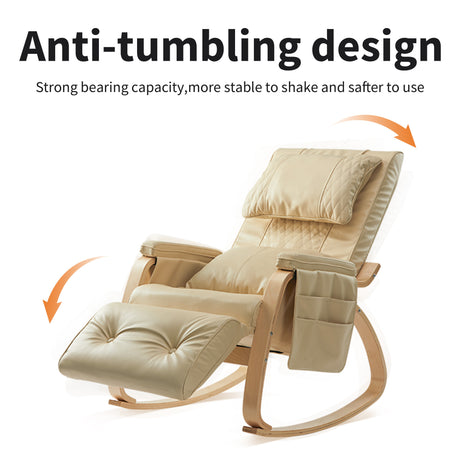 MASSAGE Comfortable Relax Rocking Chair Cream White Home Elegance USA