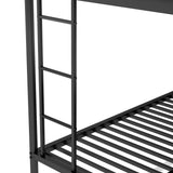 Twin over Full Bed with Sturdy Steel Frame, Bunk Bed with Twin Size Trundle, Two-Side Ladders, Black(OLD SKU:MF194424AAB) - Home Elegance USA