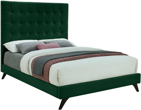 Meridian Furniture - Elly Velvet King Bed In Green - Ellygreen-K