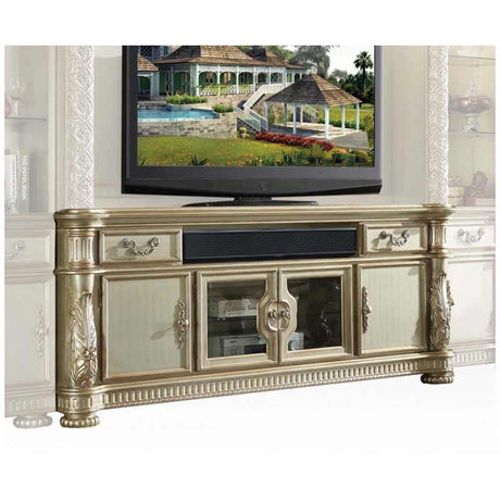 Acme Furniture - Vendome II TV Console, Gold Patina & Bone - 91313