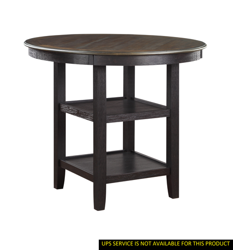 Brown and Black White Finish 1pc Counter Height Table with 2x Display Shelves Transitional Style Furniture - Home Elegance USA