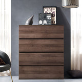 Liv Four-Drawer Contemporary Wood Chest in Walnut Brown - Home Elegance USA