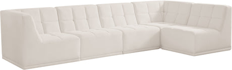 Relax - Modular Sectional 5 Piece - Cream - Fabric - Home Elegance USA