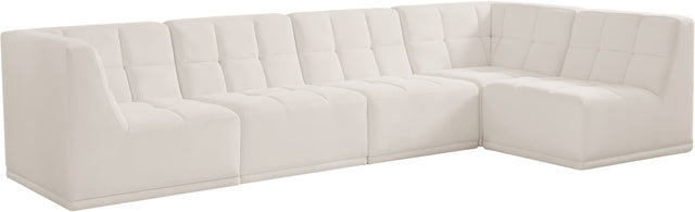 Relax - Modular Sectional 5 Piece - Cream - Fabric - Home Elegance USA