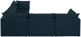 Mackenzie - Modular Sectional 5 Piece - Navy - Modern & Contemporary - Home Elegance USA