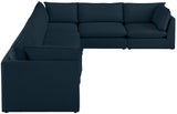 Mackenzie - Modular Sectional 6 Piece - Navy - Fabric - Home Elegance USA