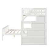 Twin over Full Loft Bed with Staircase,White(OLD SKU:SM000107AAK) - Home Elegance USA