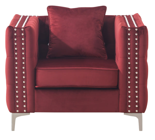 Glory Furniture Paige G826A-C Chair , BURGUNDY - Home Elegance USA