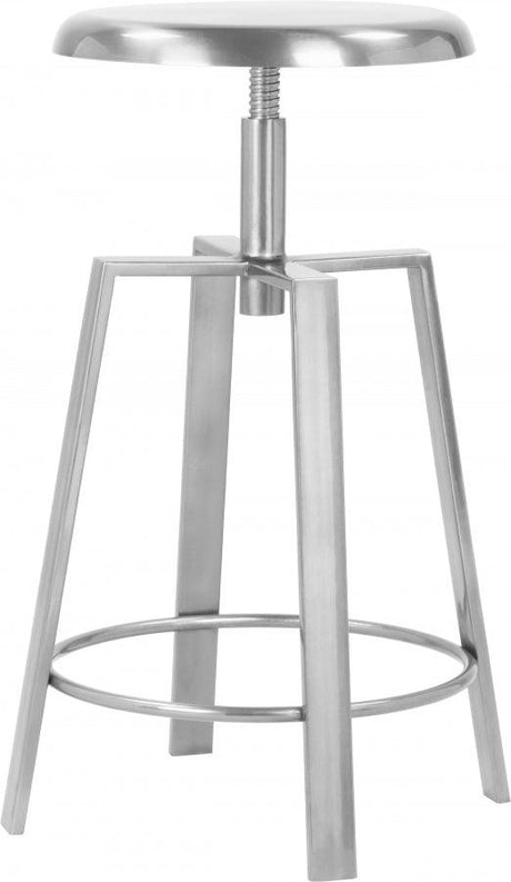 Meridian Furniture - Lang Bar | Counter Stool Set Of 2 In Silver - 936Silver