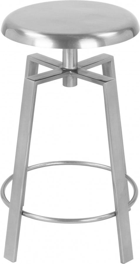 Meridian Furniture - Lang Bar | Counter Stool Set Of 2 In Silver - 936Silver