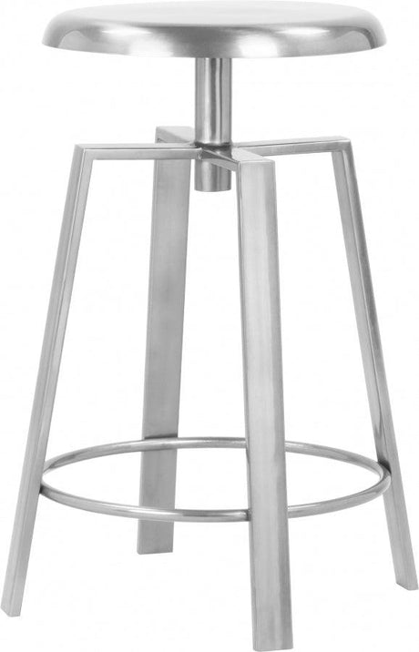 Meridian Furniture - Lang Bar | Counter Stool Set Of 2 In Silver - 936Silver