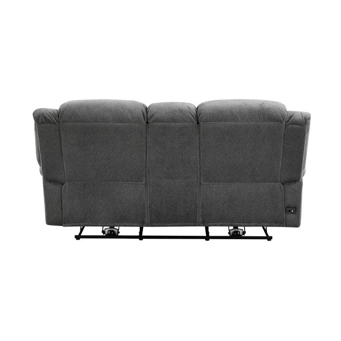Brennen Power Double Reclining Love Seat With Center Console In Charcoal 9204Cc - 2Pw | Homelegance | Home Elegance USA