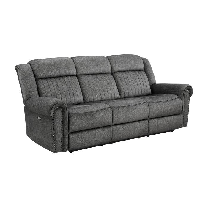 Brennen Power Double Reclining Sofa In Charcoal 9204Cc - 3Pw | Homelegance | Home Elegance USA