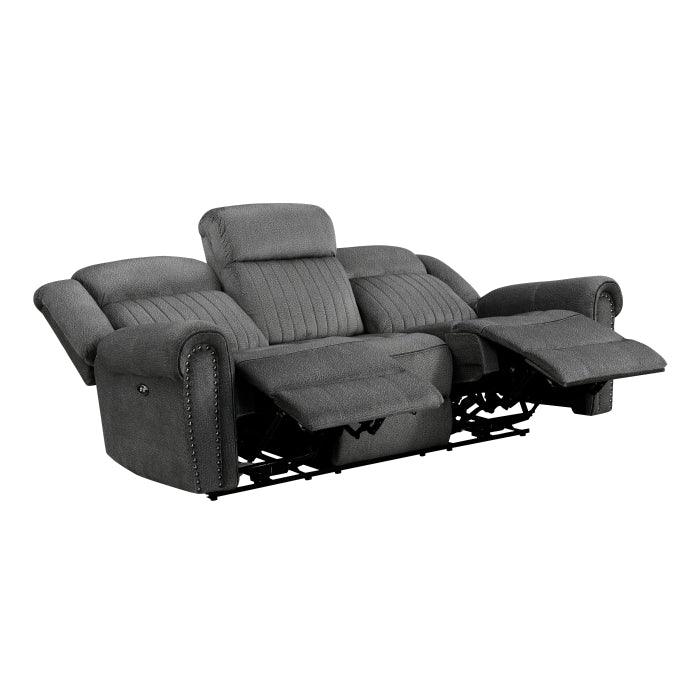 Brennen Power Double Reclining Sofa In Charcoal 9204Cc - 3Pw | Homelegance | Home Elegance USA