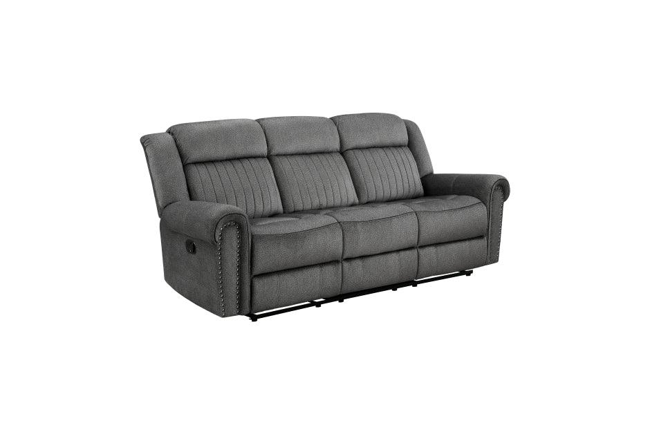 Brennen Double Reclining Sofa In Charcoal 9204Cc - 3 | Homelegance | Home Elegance USA