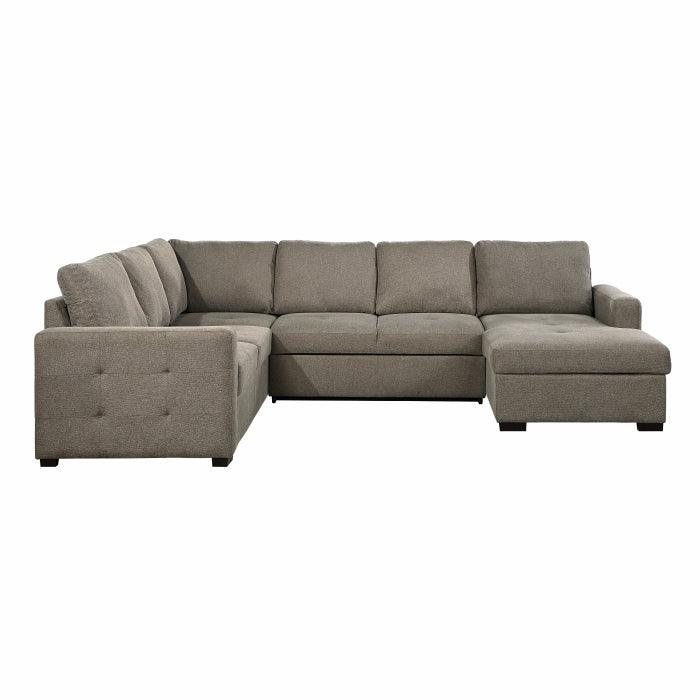 Homelegance - Elton 3-Piece Sectional With Pull-Out Bed And Right Chaise With Hidden Storage In Brown - 9206Br*33Lrc